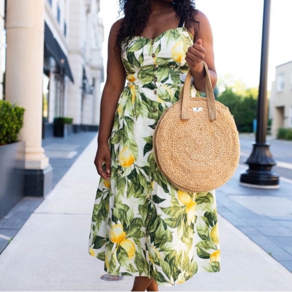 H&M Lemon Button Maxi Dress